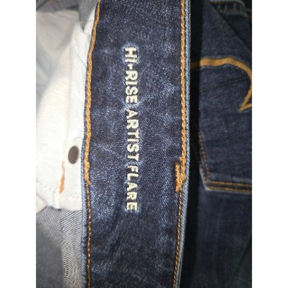 American Eagle Outfitters Hi Rise Artist Flare Dark Wash Jeans Women's Size 20 S - Picture 5 of 10